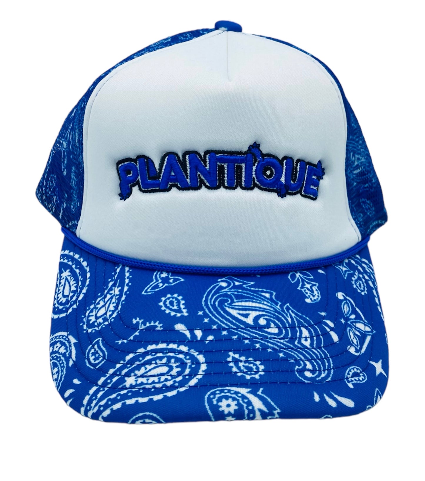 Plantique Trucker - Blue Bandana front view 