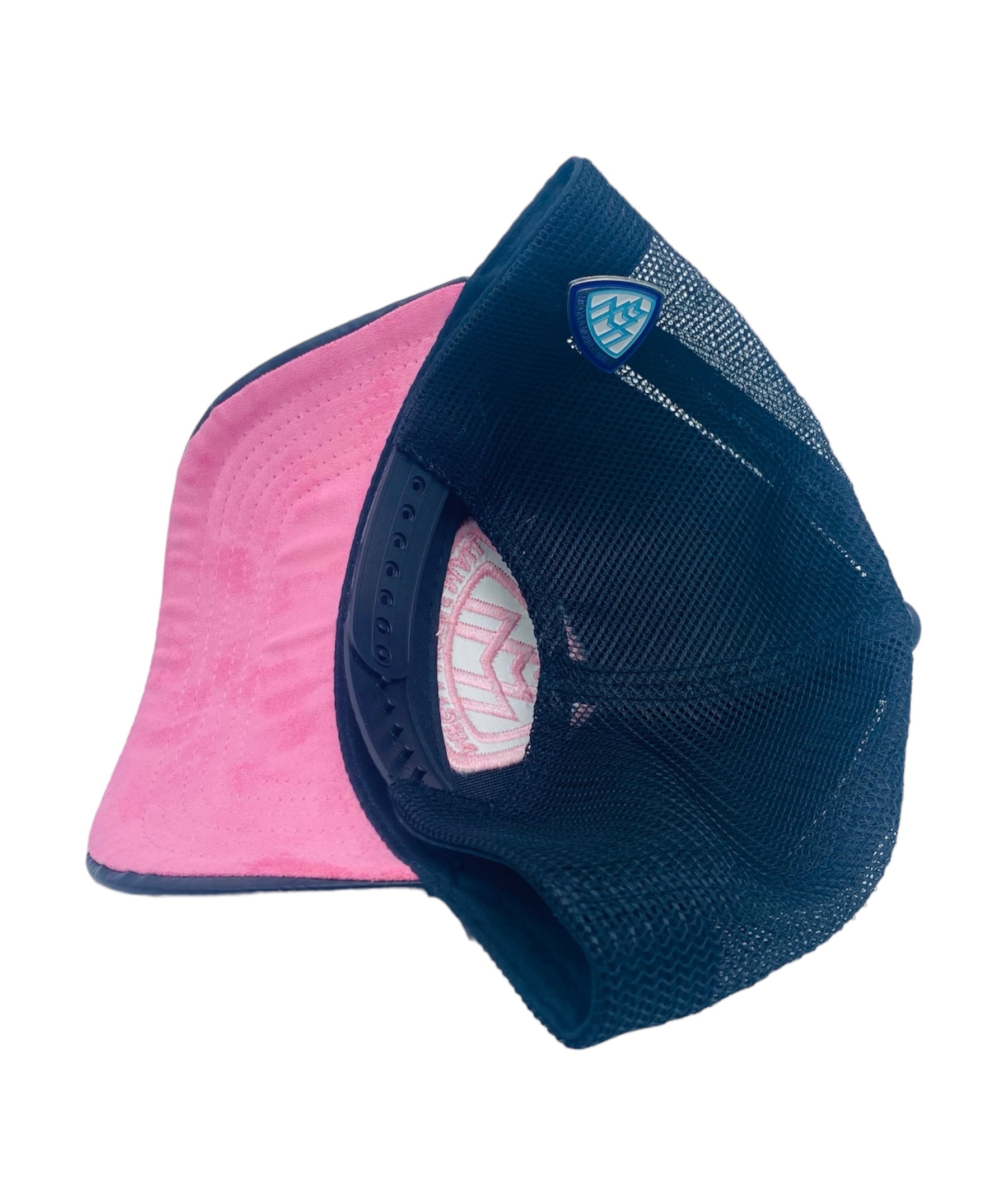 Triple M Logo Trucker - Black/Pink Leather under view