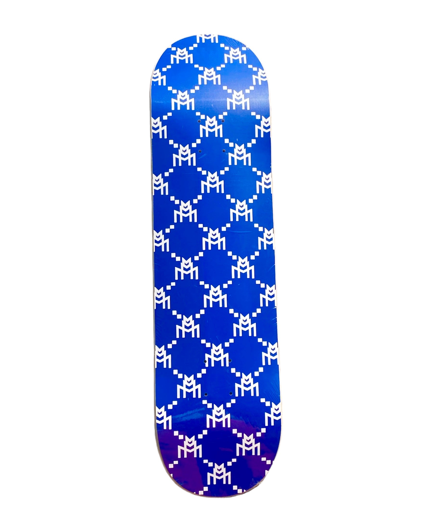 Triple M Monogram Skateboard Blue front view