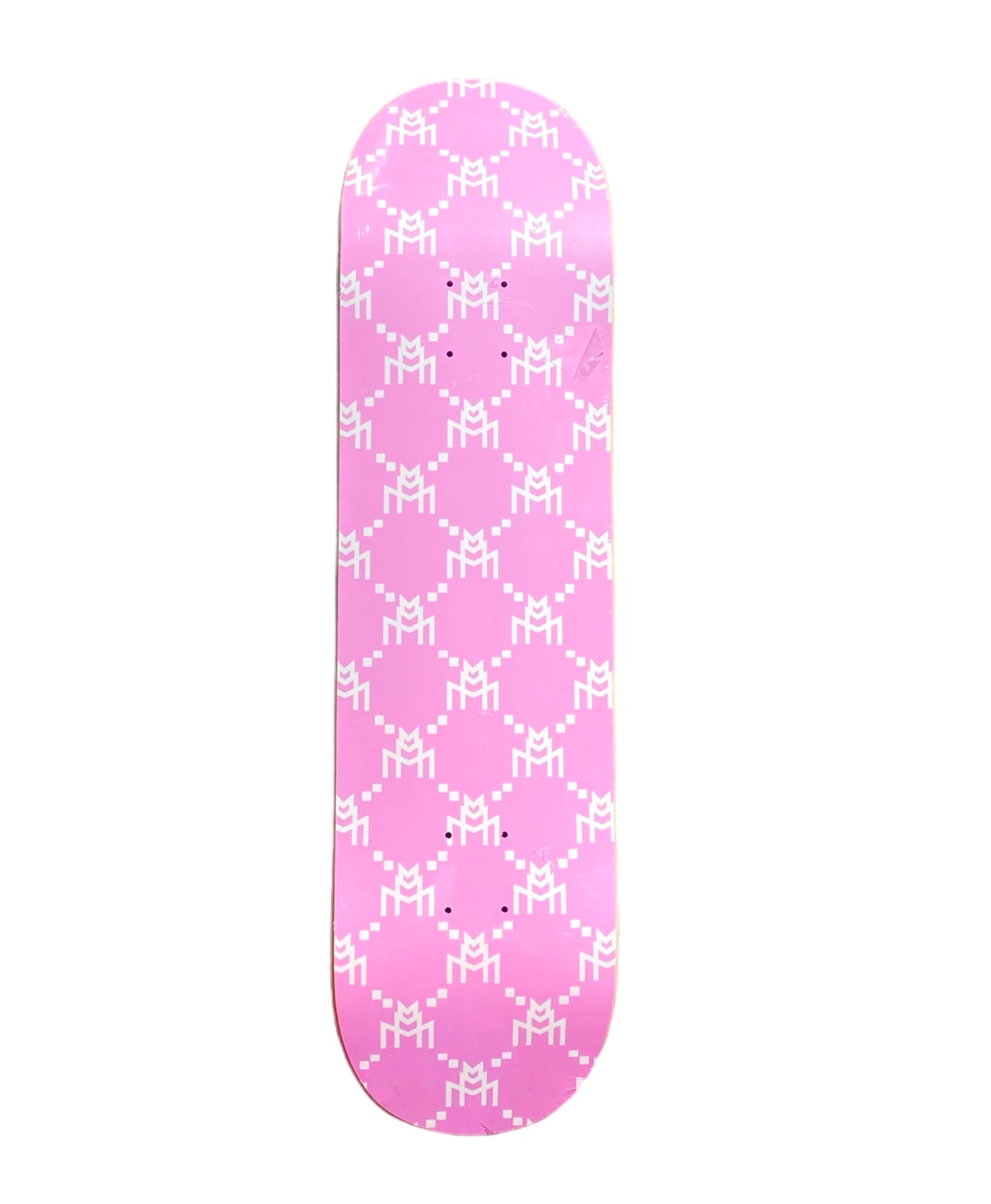 Triple M Monogram Skateboard Pink front view